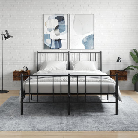 Vidaxl nachtkastjes 2 st wandgemonteerd 35x35x20 cm gerookt eikenkleur