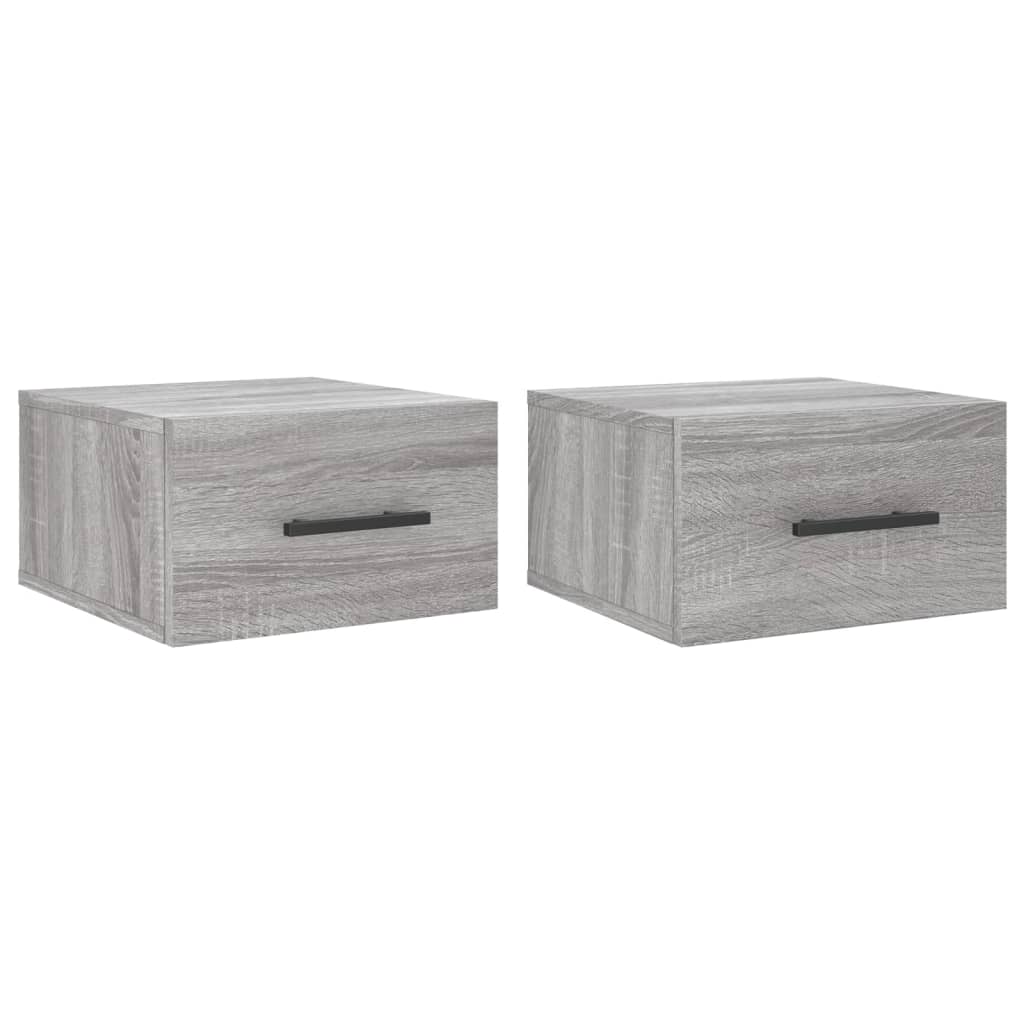Vidaxl nachtkastjes 2 st wandgemonteerd 35x35x20 cm grijs sonoma eiken