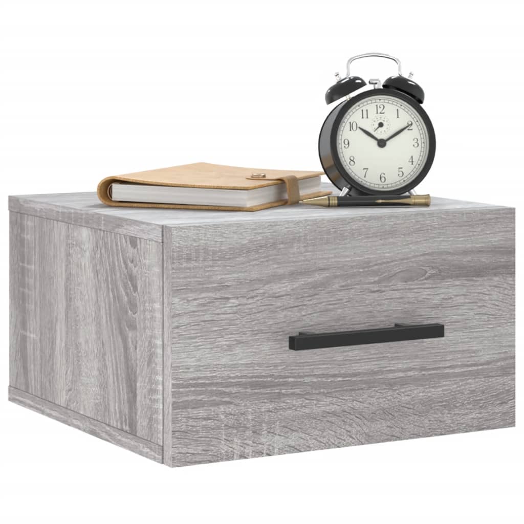 Vidaxl nachtkastjes 2 st wandgemonteerd 35x35x20 cm grijs sonoma eiken
