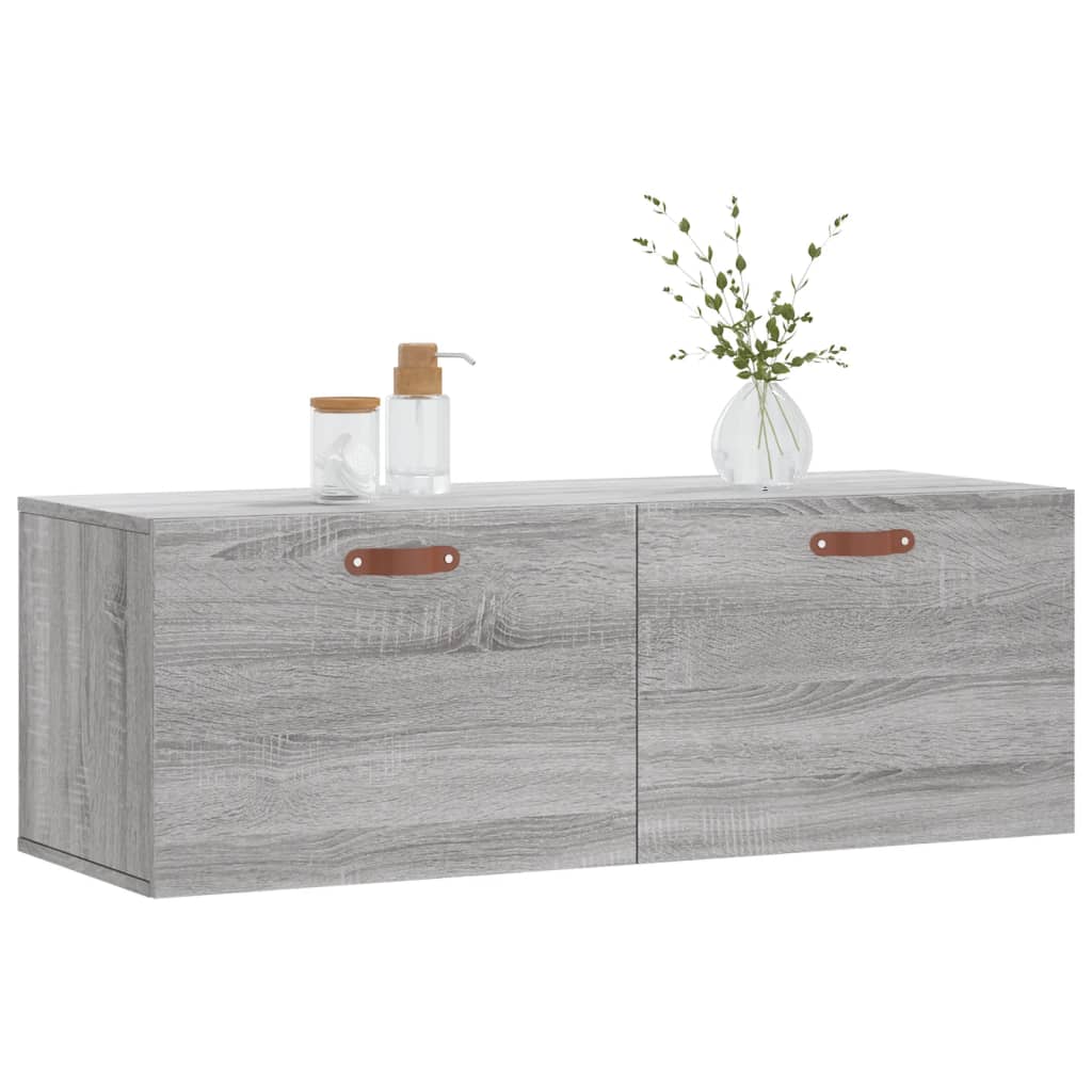 Vidaxl wandkast 100x36,5x35 cm bewerkt hout grijs sonoma eikenkleurig