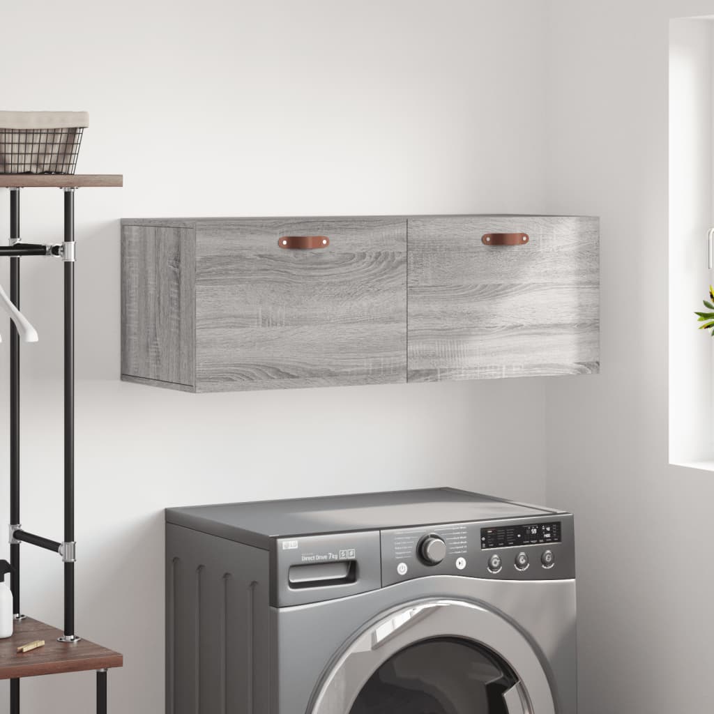 Vidaxl wandkast 100x36,5x35 cm bewerkt hout grijs sonoma eikenkleurig