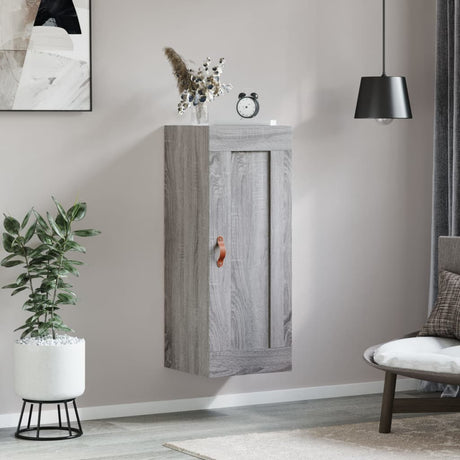 Vidaxl wandkast 34,5x34x90 cm bewerkt hout grijs sonoma eikenkleurig