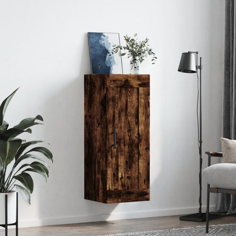 Vidaxl wandkast 34,5x34x90 cm bewerkt hout gerookt eikenkleurig