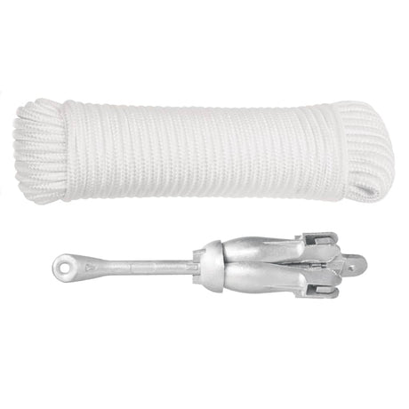Vidaxl anker met touw inklapbaar 2,5 kg smeedijzer zilverkleurig