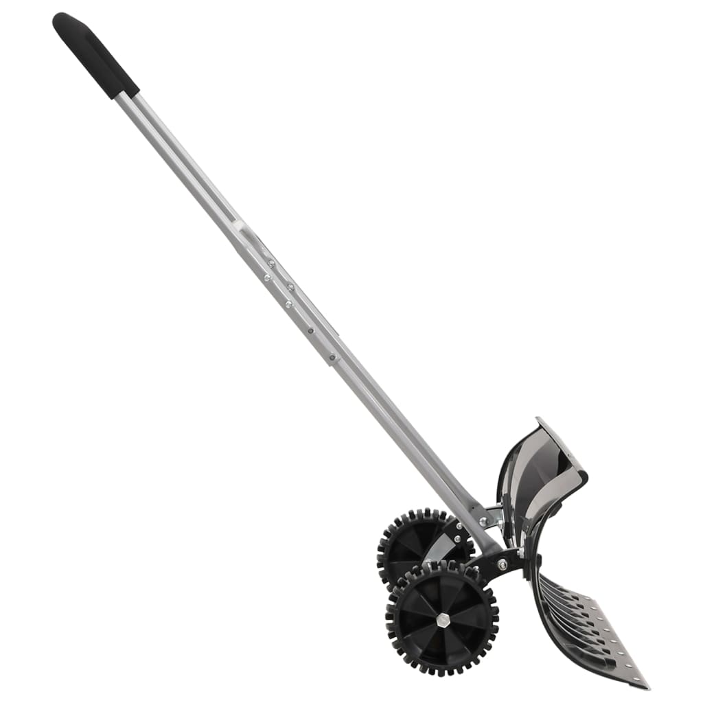 Vidaxl Snow scoop with extendable handle 66 cm leaf steel black