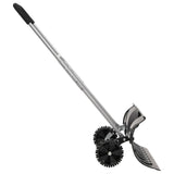 Vidaxl Snow scoop with extendable handle 66 cm leaf steel black