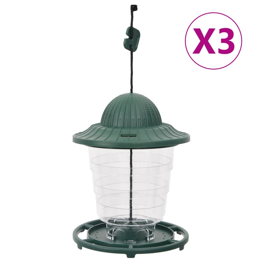 Vidaxl Feeds Bird 3 PCS 13x13x17 cm vert foncé