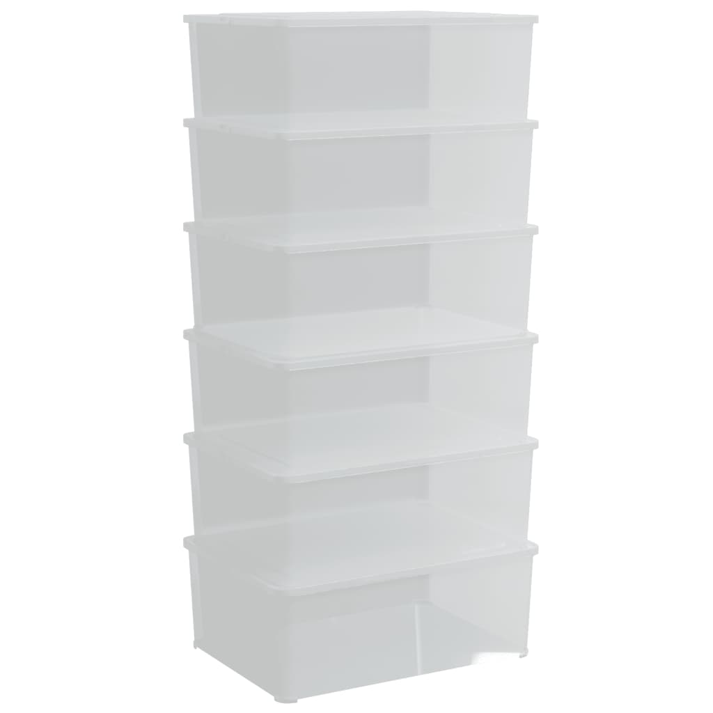 Boîtes de rangement Vidaxl 6 ST Empilable 10 L Plastique