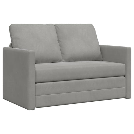 Vidaxl slaapbank vloermodel 2-in-1 122x204x55 cm fluweel lichtgrijs