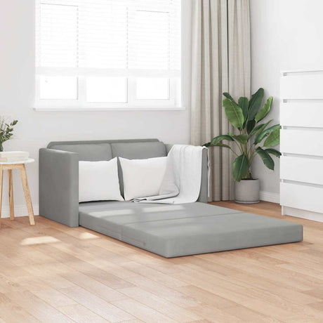 Vidaxl slaapbank vloermodel 2-in-1 122x204x55 cm fluweel lichtgrijs