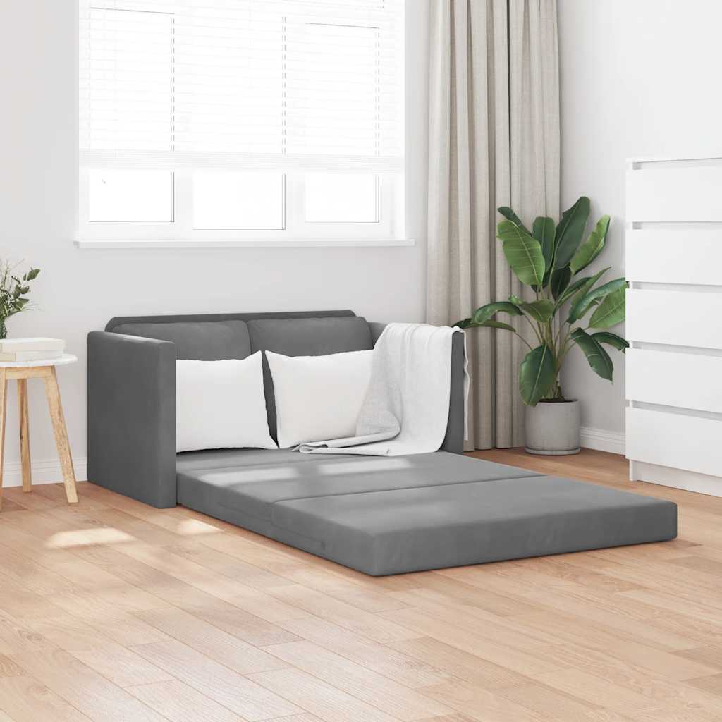 Vidaxl slaapbank vloermodel 2-in-1 122x204x55 cm fluweel donkergrijs