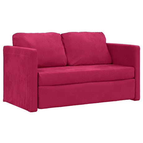 Vidaxl slaapbank vloermodel 2-in-1 122x204x55 cm fluweel wijnrood
