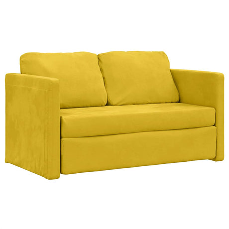 Vidaxl slaapbank vloermodel 2-in-1 122x204x55 cm fluweel donkergeel