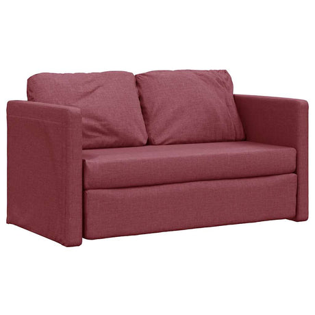 Vidaxl slaapbank vloermodel 2-in-1 112x174x55 cm stof wijnrood