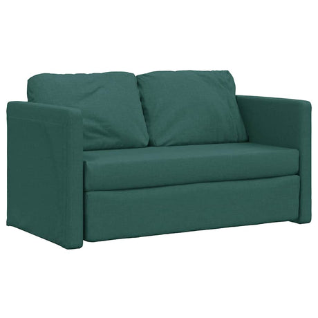 Vidaxl slaapbank vloermodel 2-in-1 112x174x55 cm stof donkergroen