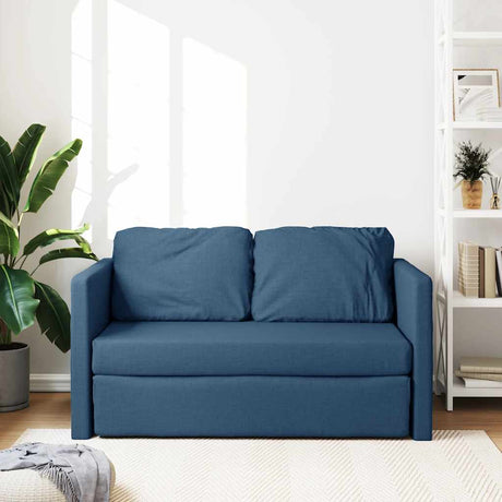 Vidaxl slaapbank vloermodel 2-in-1 112x174x55 cm stof blauw