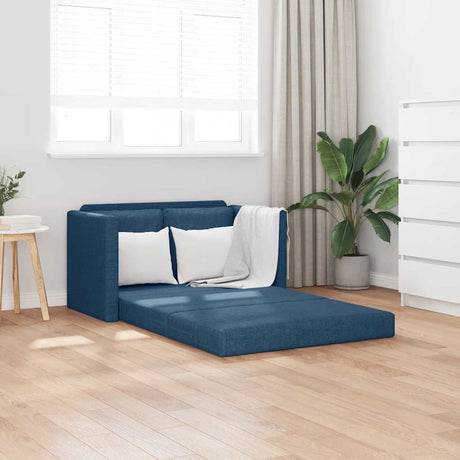 Vidaxl slaapbank vloermodel 2-in-1 112x174x55 cm stof blauw