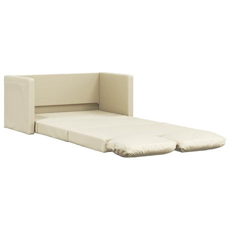 Vidaxl slaapbank vloermodel 2-in-1 112x174x55 cm kunstleer crèmekleur