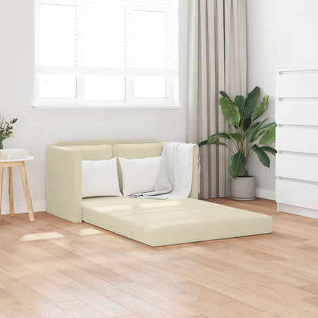 Vidaxl slaapbank vloermodel 2-in-1 112x174x55 cm kunstleer crèmekleur