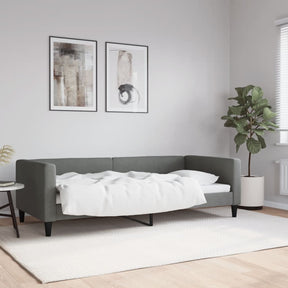 Vidaxl slaapbank 90x200 cm stof donkergrijs