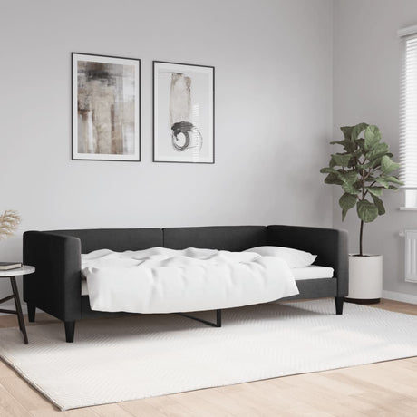 Vidaxl slaapbank 90x200 cm stof zwart