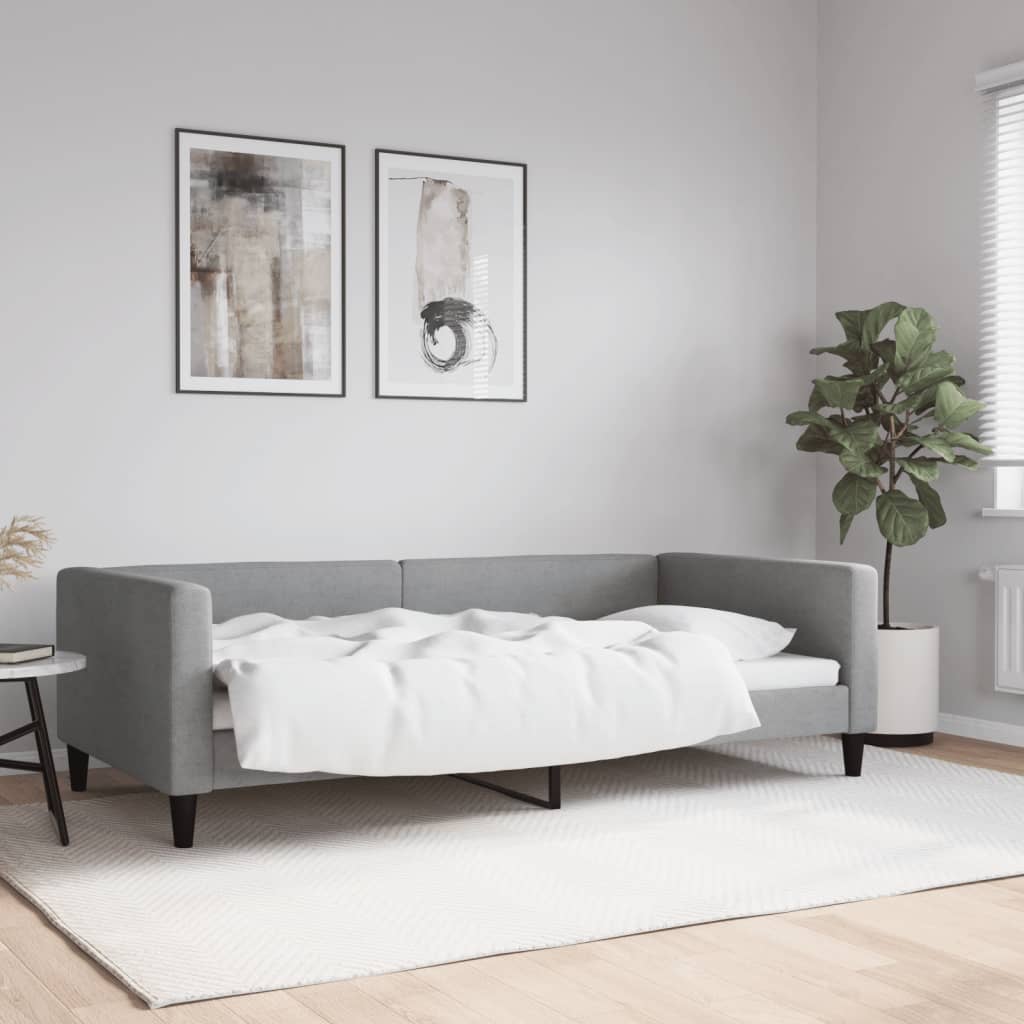 Vidaxl slaapbank 100x200 cm stof lichtgrijs