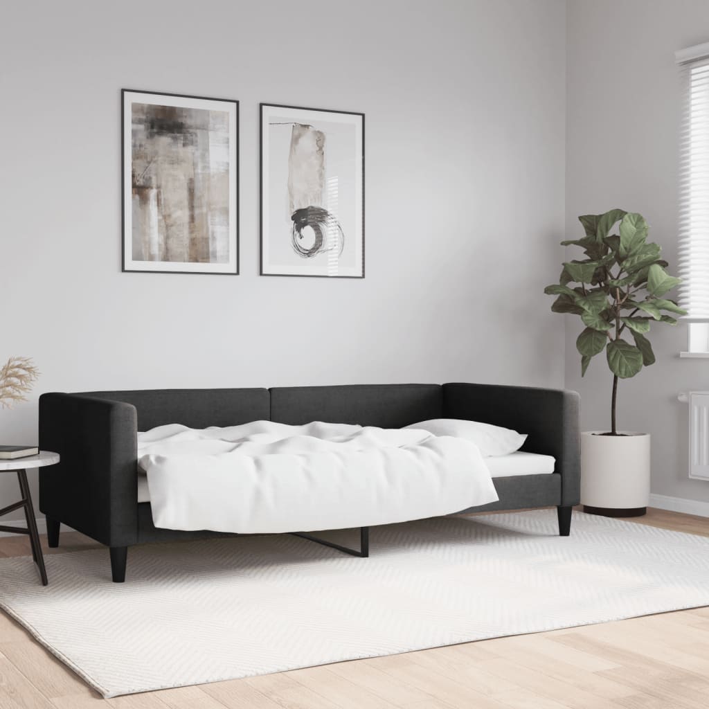 Vidaxl slaapbank 90x190 cm stof zwart