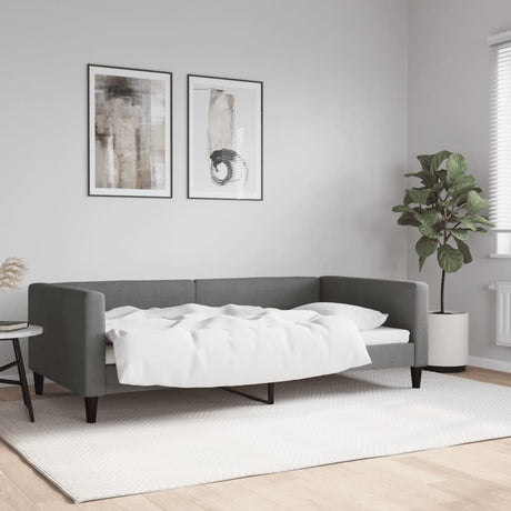 Vidaxl slaapbank 100x190 cm stof donkergrijs