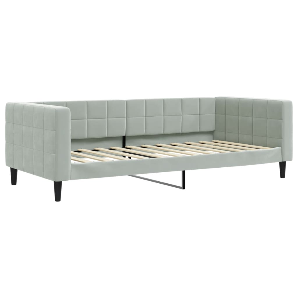 Vidaxl slaapbank 90x200 cm fluweel lichtgrijs