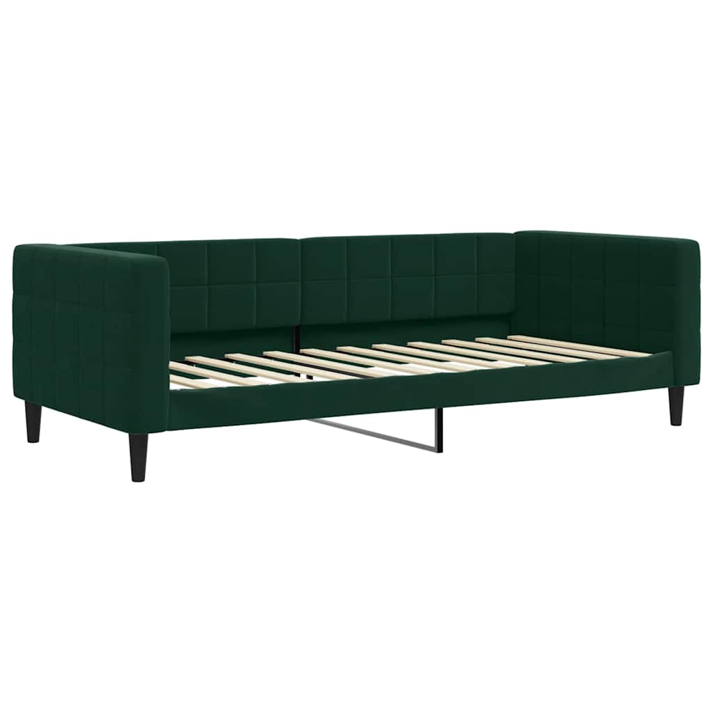 Vidaxl slaapbank 90x200 cm fluweel donkergroen
