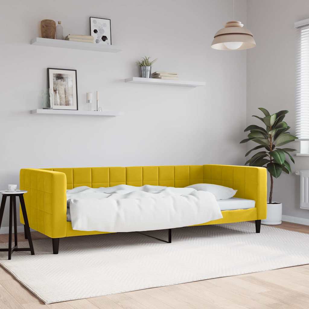 Vidaxl slaapbank 90x200 cm fluweel geel
