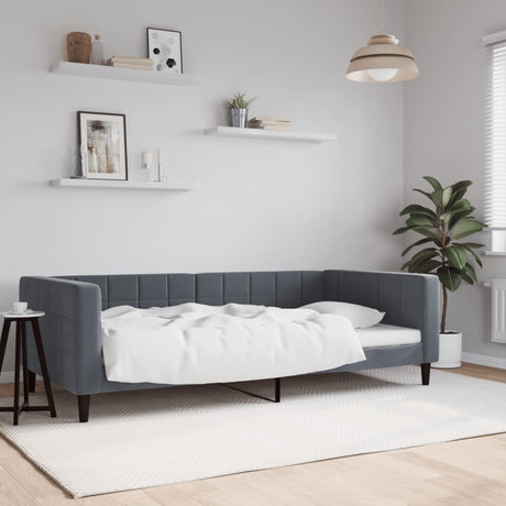Vidaxl slaapbank 100x200 cm fluweel donkergrijs
