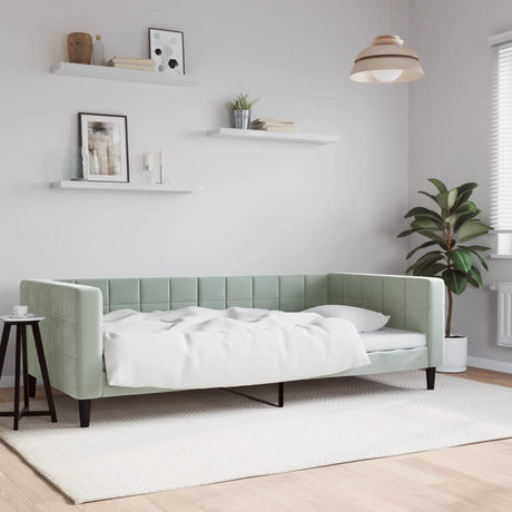 Vidaxl slaapbank 100x190 cm fluweel lichtgrijs