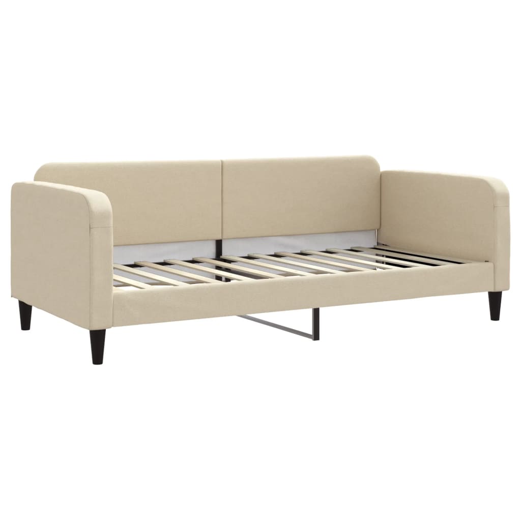 Vidaxl slaapbank 90x200 cm stof crèmekleurig
