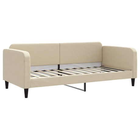 Vidaxl slaapbank 90x200 cm stof crèmekleurig