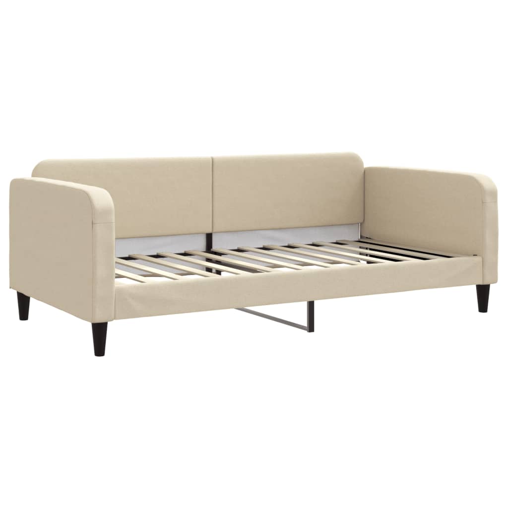 Vidaxl slaapbank 100x200 cm stof crèmekleurig