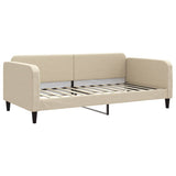 Vidaxl slaapbank 100x200 cm stof crèmekleurig