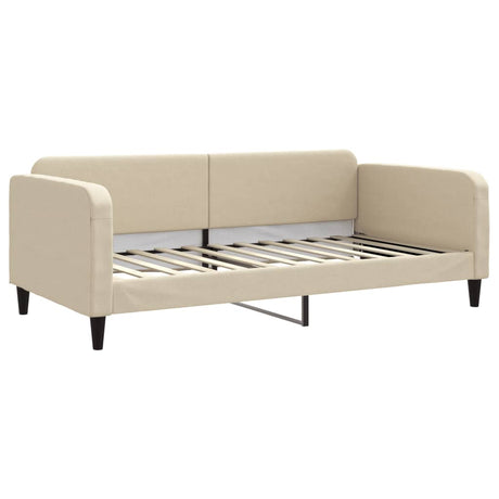 Vidaxl slaapbank 100x200 cm stof crèmekleurig