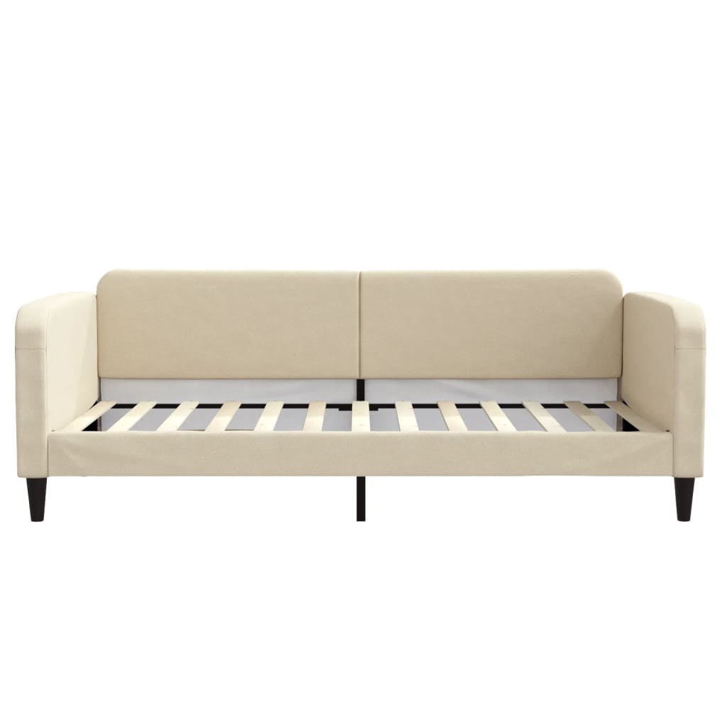 Vidaxl slaapbank 100x200 cm stof crèmekleurig