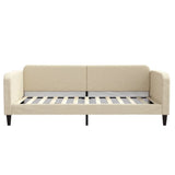 Vidaxl slaapbank 100x200 cm stof crèmekleurig