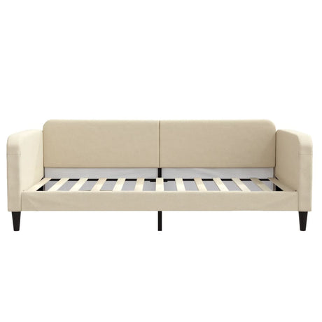 Vidaxl slaapbank 100x200 cm stof crèmekleurig