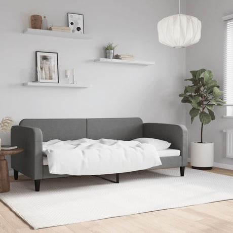 Vidaxl slaapbank 90x190 cm stof donkergrijs