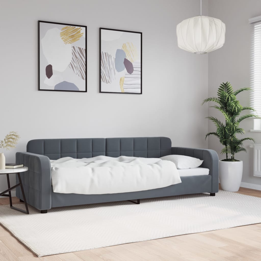 Vidaxl slaapbank 80x200 cm fluweel donkergrijs