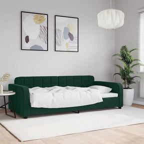Vidaxl slaapbank 90x200 cm fluweel donkergroen