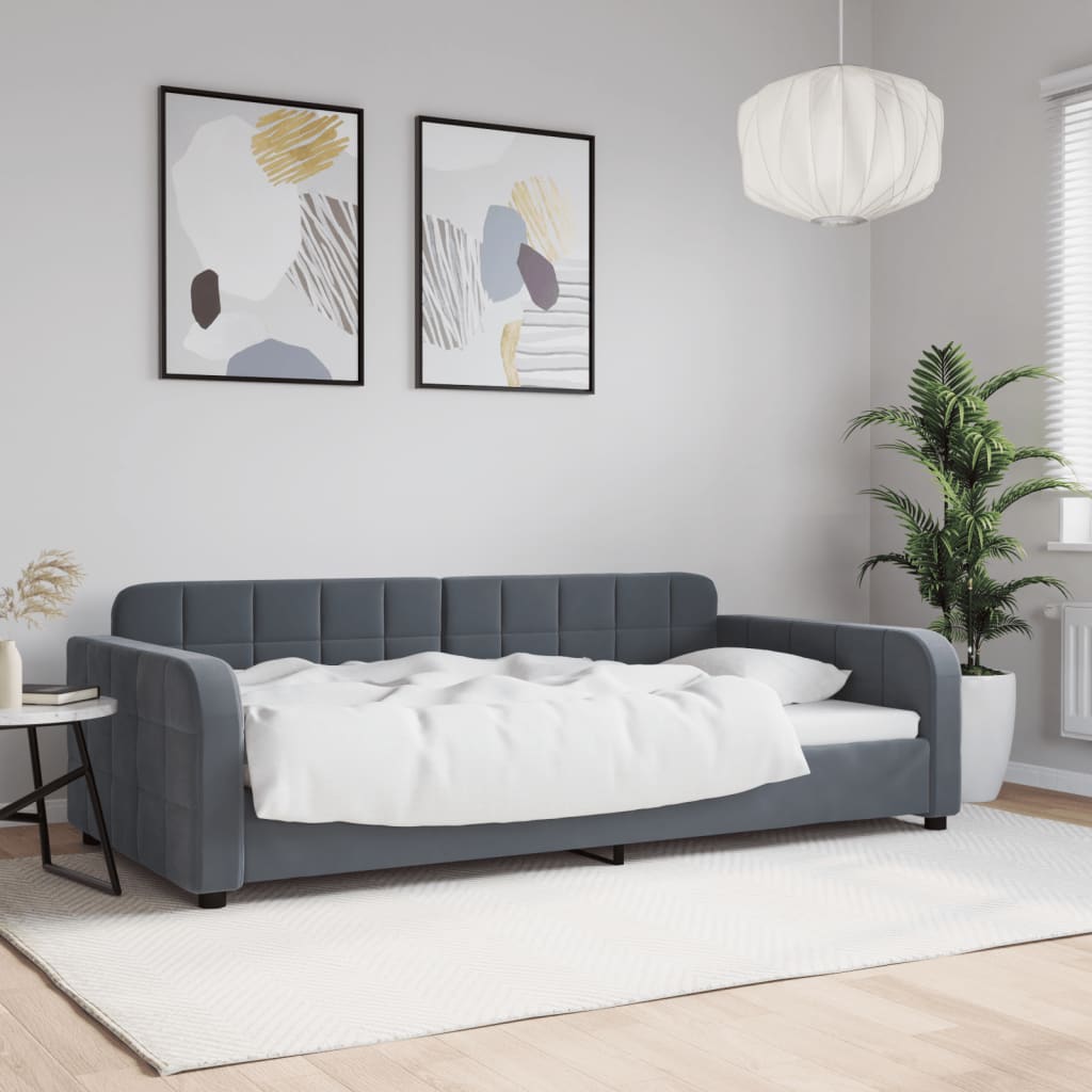 Vidaxl slaapbank 100x200 cm fluweel donkergrijs