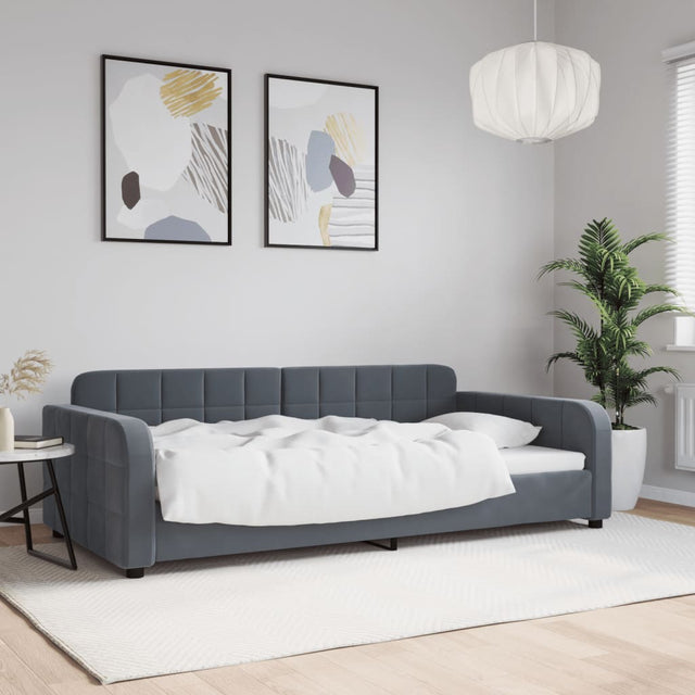 Vidaxl slaapbank 100x200 cm fluweel donkergrijs