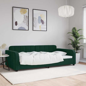 Vidaxl slaapbank 100x200 cm fluweel donkergroen