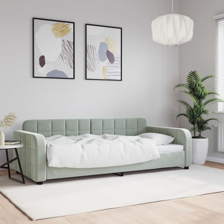 Vidaxl slaapbank 90x190 cm fluweel lichtgrijs