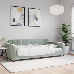Vidaxl slaapbank 100x190 cm fluweel lichtgrijs