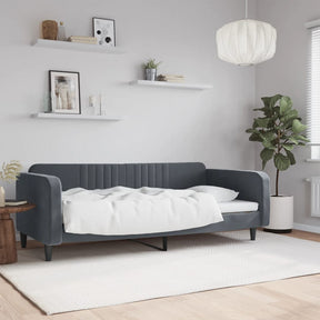 Vidaxl slaapbank 100x200 cm fluweel donkergrijs